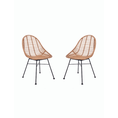 Hampstead Natural Scoop Chairs Set of 2