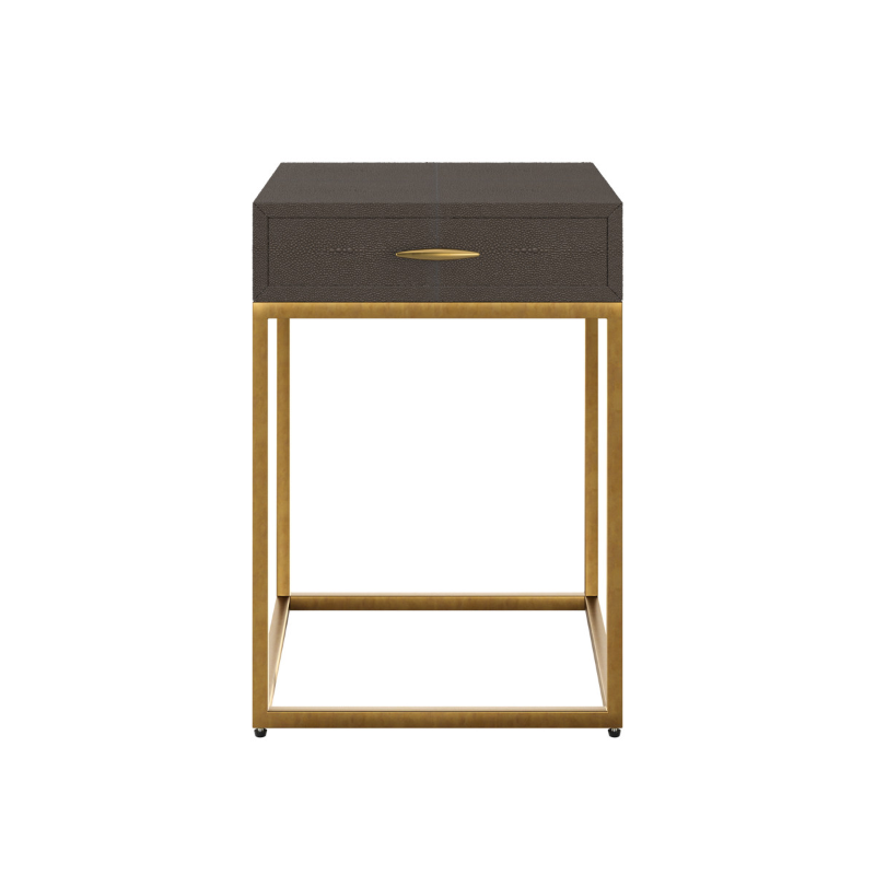 Hampton Bedside - Brown Shagreen