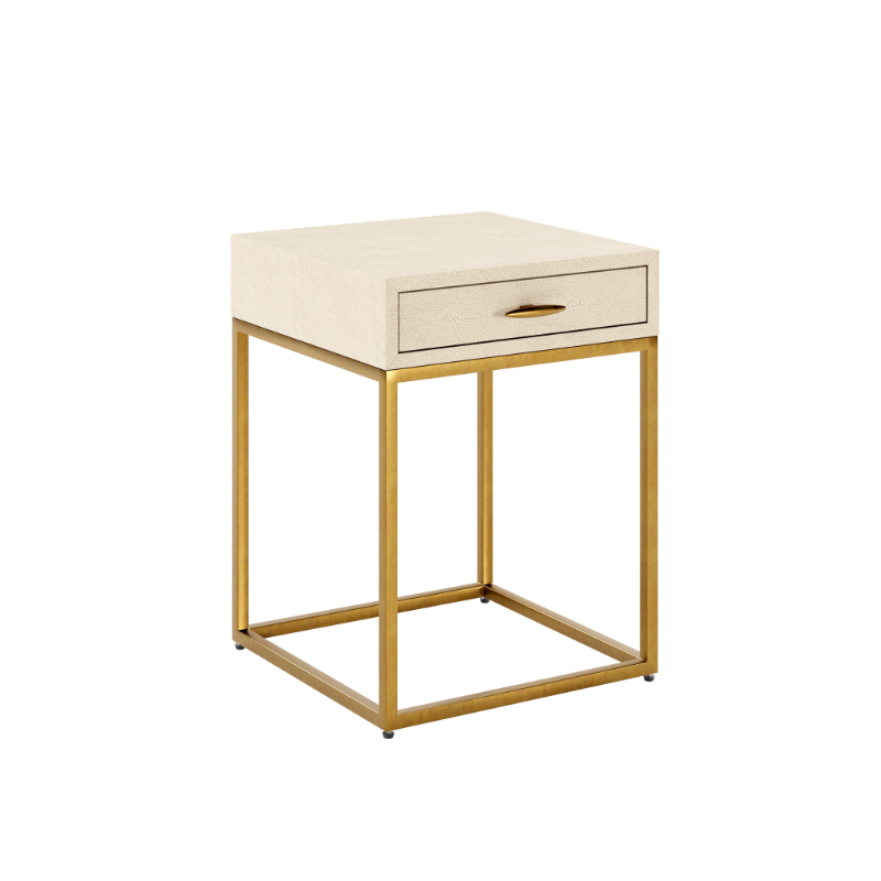 Hampton Bedside - Ivory Shagreen