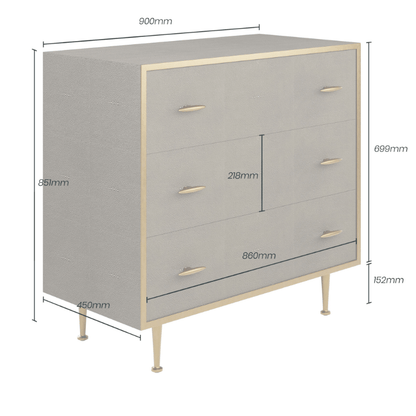 Hampton Chest of Drawers - Grey Shagreen