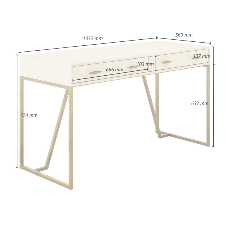 Hampton Desk - Ivory Shagreen