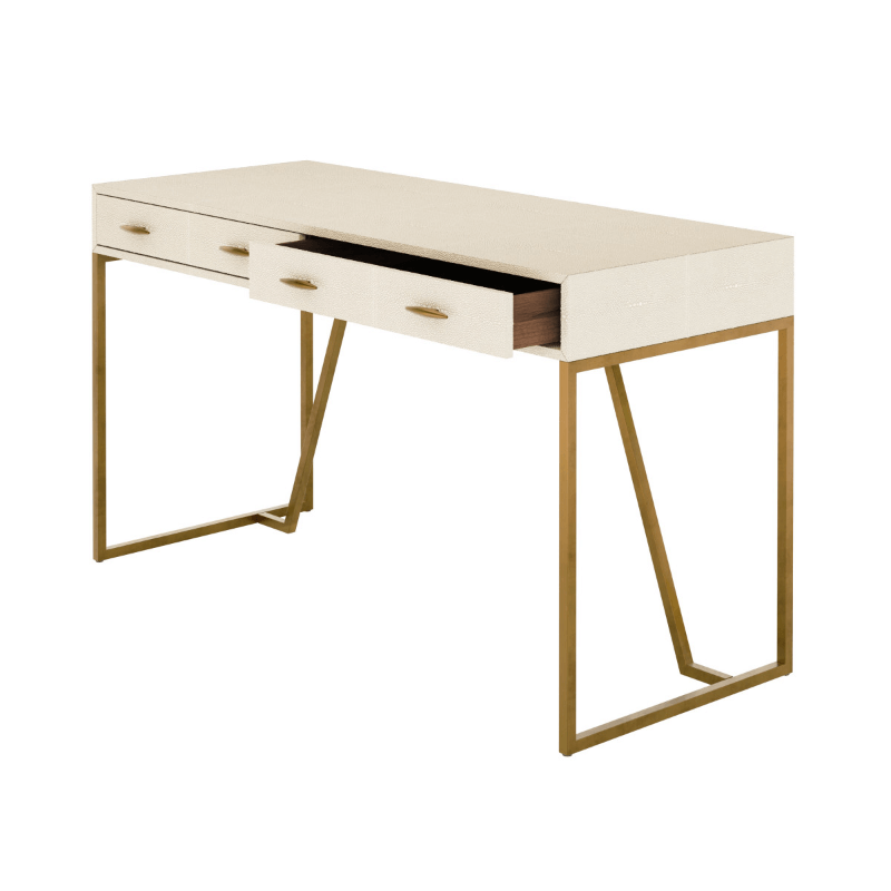 Hampton Desk - Ivory Shagreen