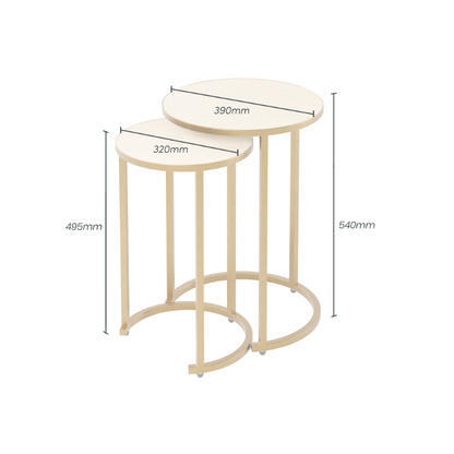 Hampton Nest of 2 Tables - Ivory Shagreen