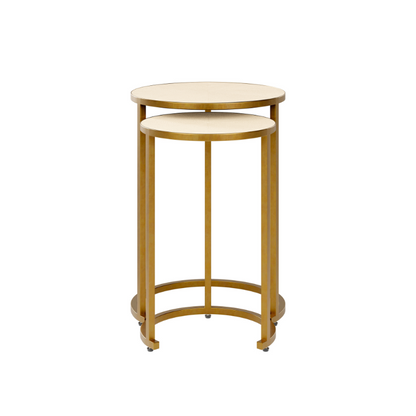 Hampton Nest of 2 Tables - Ivory Shagreen