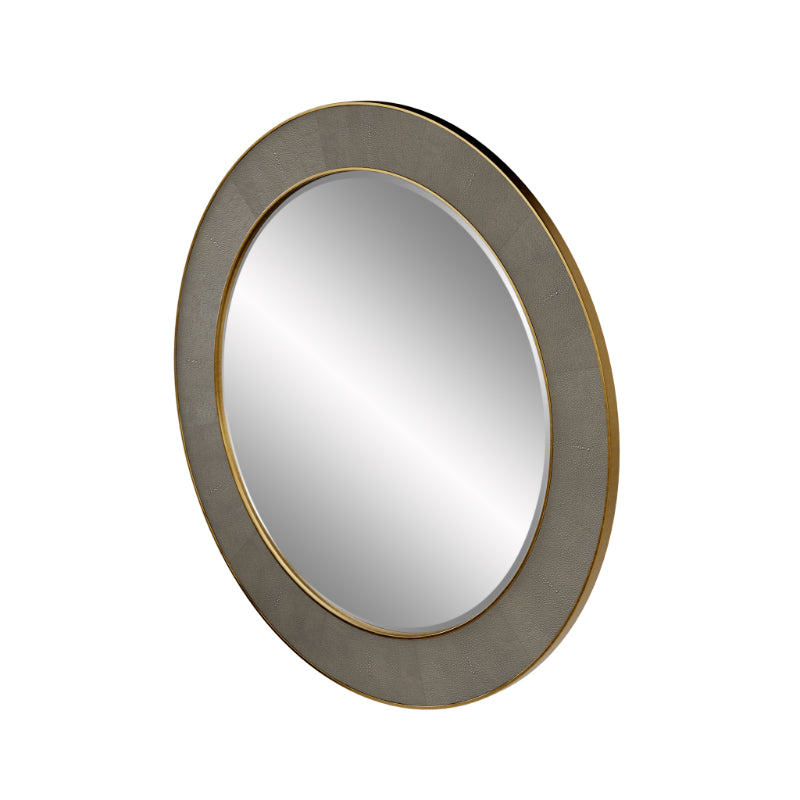 Hampton Round Mirror - Grey Shagreen