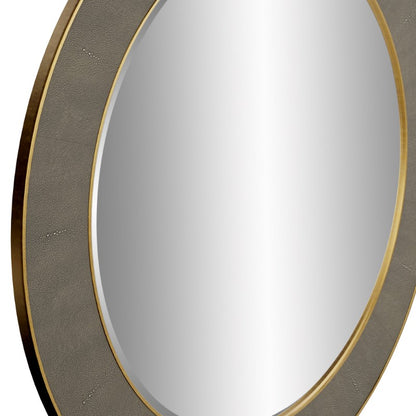 Hampton Round Mirror - Grey Shagreen