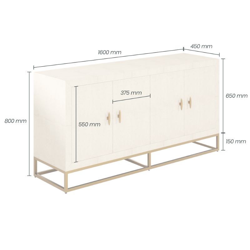 Hampton Sideboard - Ivory Shagreen