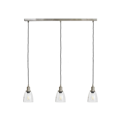 Trio of Hoxton Domed Pendant Lights - Satin Nickel