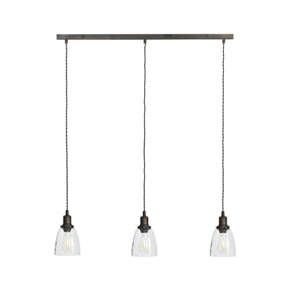 Trio of Hoxton Domed Pendant Lights - Antique Bronze