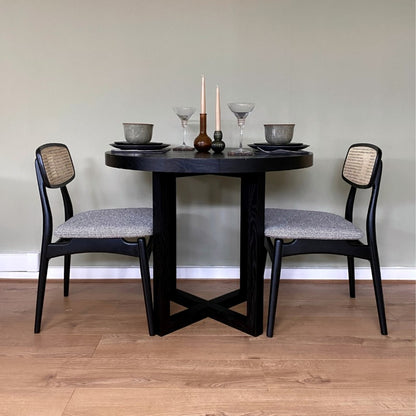 Iris Wenge Dining Table - Black Stained Oak