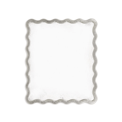 Keste Rectangular Mirror in Antique Silver