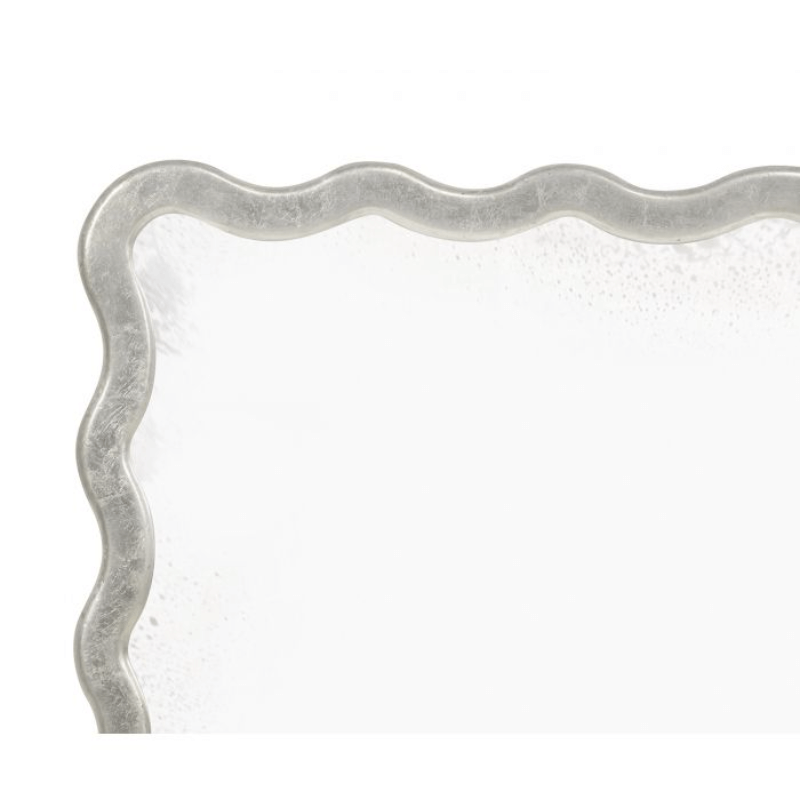 Keste Rectangular Mirror in Antique Silver