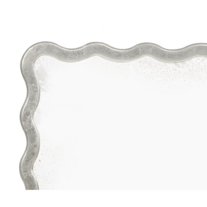 Keste Rectangular Mirror in Antique Silver