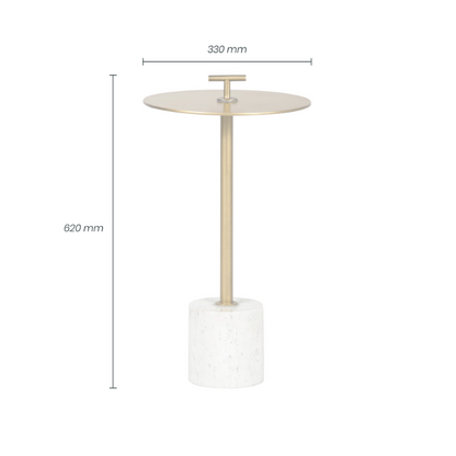 Kinnersley Round Brass End Table