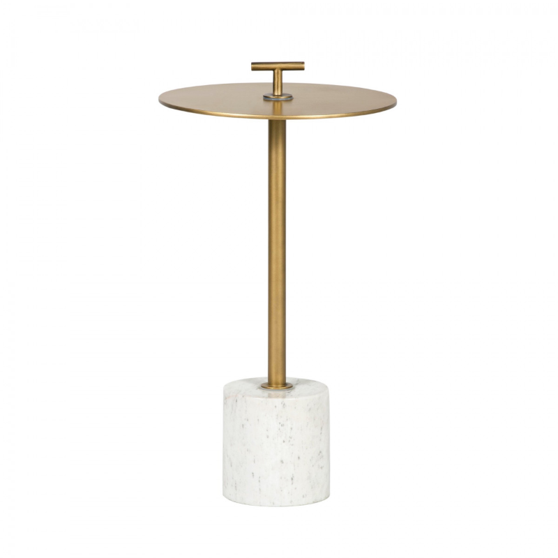 Kinnersley Round Brass End Table