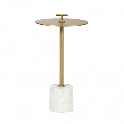 Kinnersley Round Brass End Table