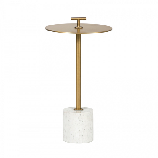 Kinnersley Round Brass End Table