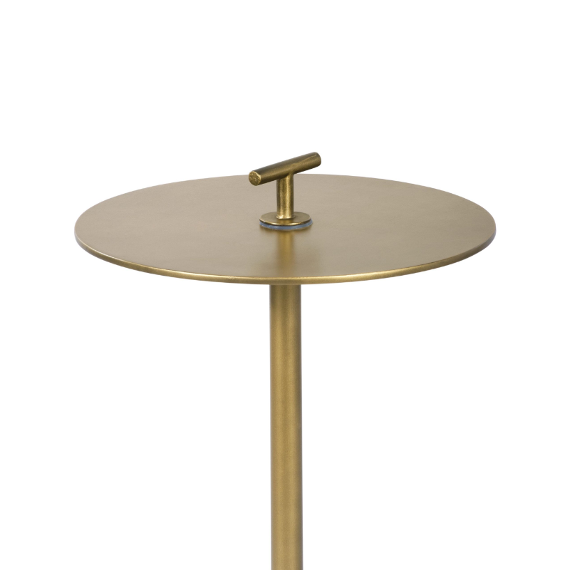 Kinnersley Round Brass End Table