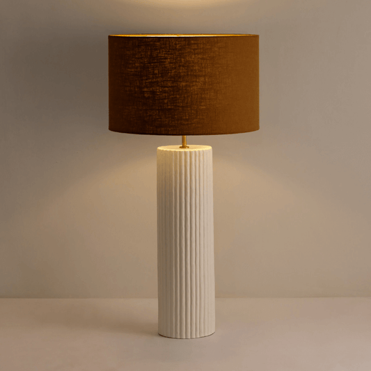 Large Ribbed Gesso Lamp