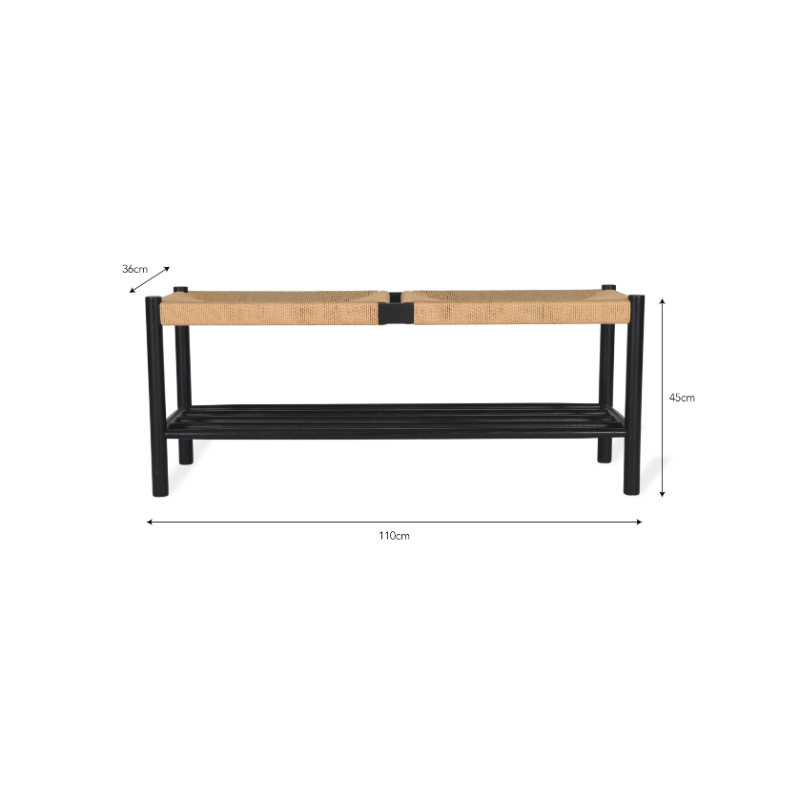 Longworth Hallway Bench - Black