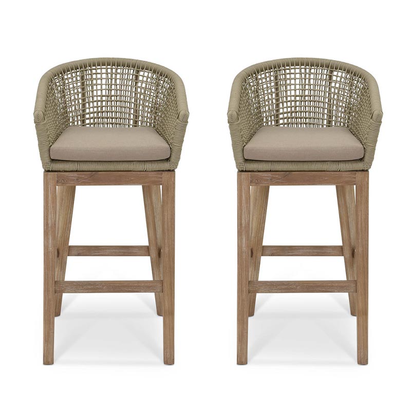 Set of 2 Lynton Bar Stools - Grey