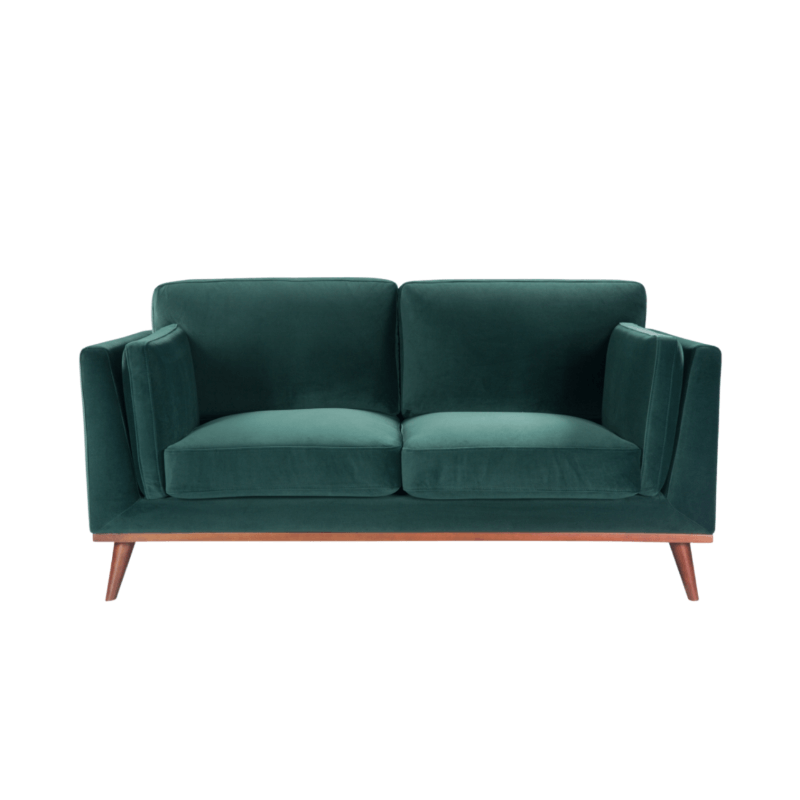 Mickey 2 Seat Sofa - Emerald Green Velvet