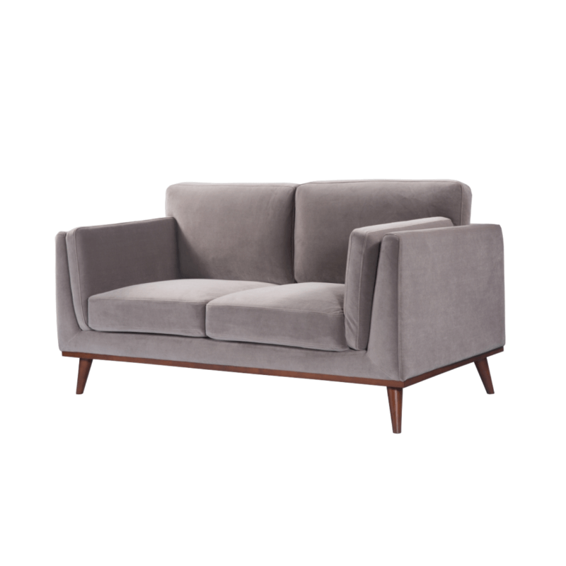 Mickey 2 Seat Sofa - Stone Grey Velvet