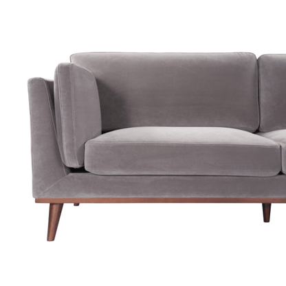 Delete Mickey 3 Seat Sofa - Stone Grey Velvet