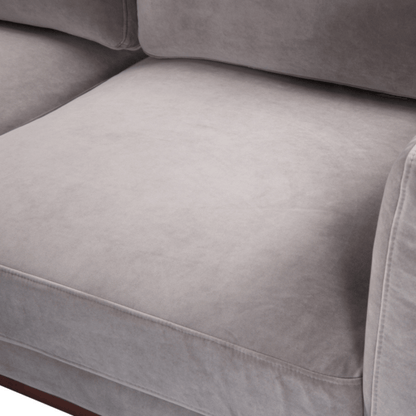 Delete Mickey 3 Seat Sofa - Stone Grey Velvet