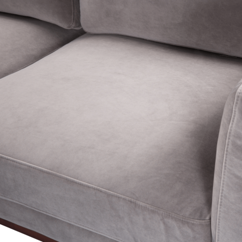 Mickey 3 Seat Sofa - Stone Grey Velvet