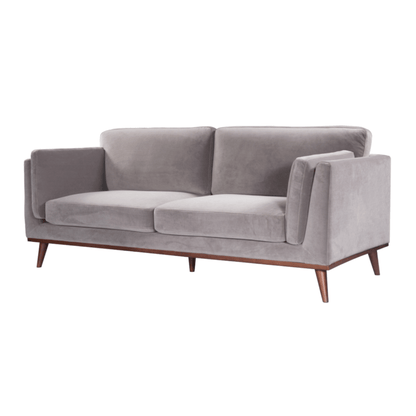 Delete Mickey 3 Seat Sofa - Stone Grey Velvet