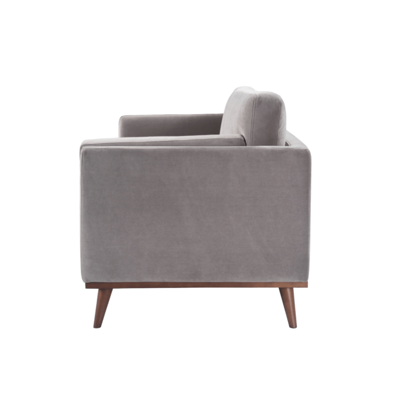 Delete Mickey 3 Seat Sofa - Stone Grey Velvet