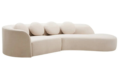 Ombria Cream Linen Fabric 3 Seater Sofa