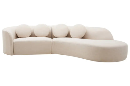Ombria Cream Linen Fabric 3 Seater Sofa