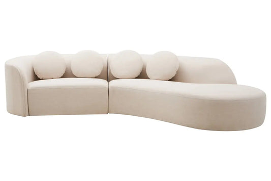 Ombria Cream Linen Fabric 3 Seater Sofa