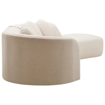 Ombria Cream Linen Fabric 3 Seater Sofa