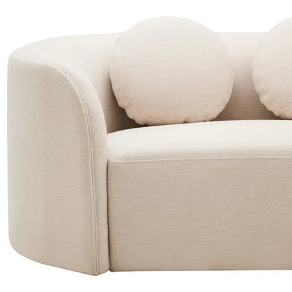 Ombria Cream Linen Fabric 3 Seater Sofa