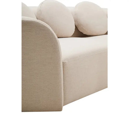 Ombria Cream Linen Fabric 3 Seater Sofa