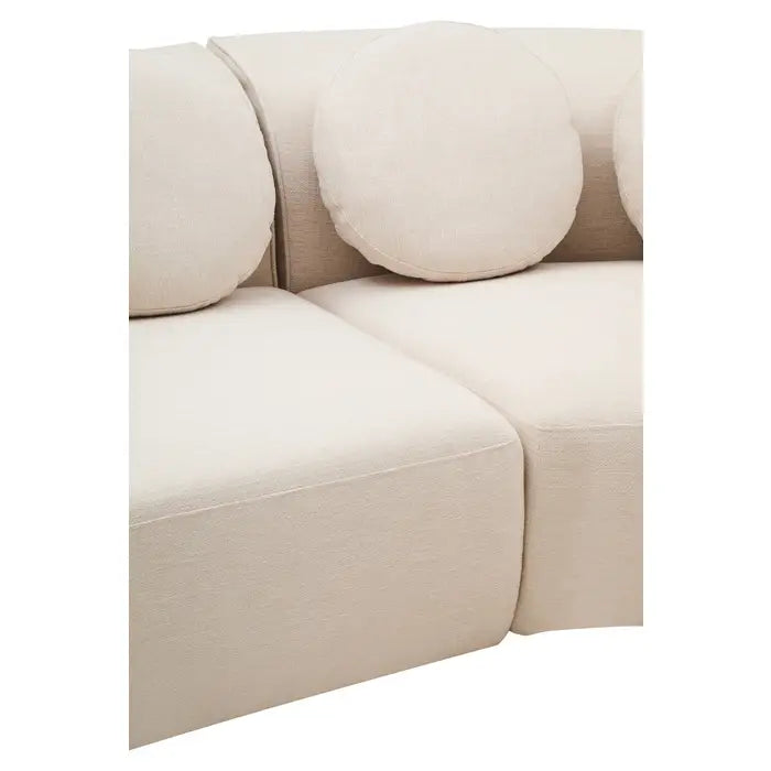 Ombria Cream Linen Fabric 3 Seater Sofa