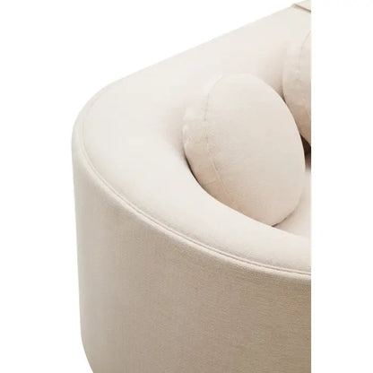 Ombria Cream Linen Fabric 3 Seater Sofa