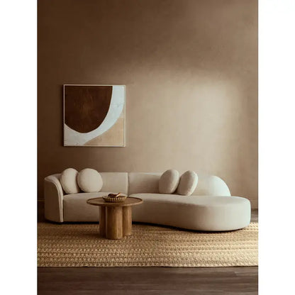 Ombria Cream Linen Fabric 3 Seater Sofa