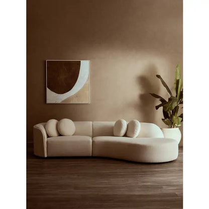 Ombria Cream Linen Fabric 3 Seater Sofa