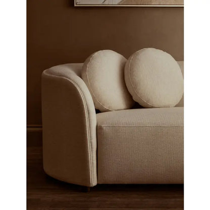 Ombria Cream Linen Fabric 3 Seater Sofa