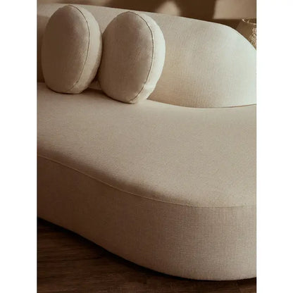 Ombria Cream Linen Fabric 3 Seater Sofa