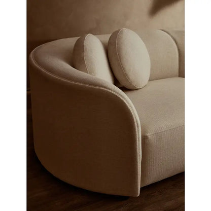 Ombria Cream Linen Fabric 3 Seater Sofa
