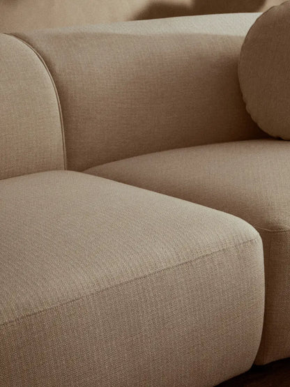 Ombria Cream Linen Fabric 3 Seater Sofa