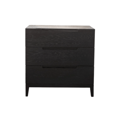 Orchid Wenge 3 Drawer Chest - Black Stained Oak