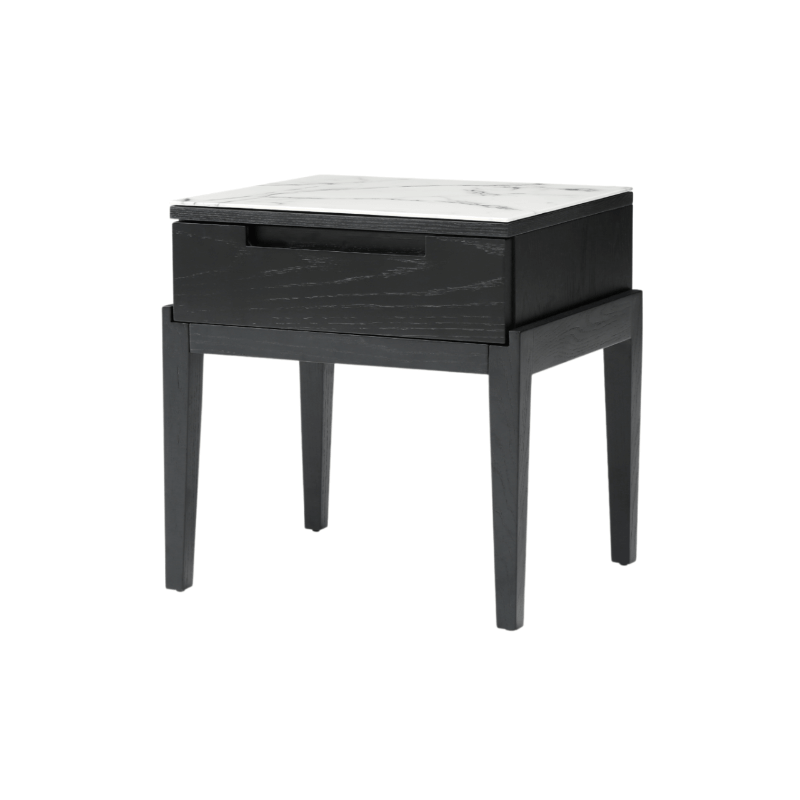 Orchid Wenge Bedside Single Drawer - Black Stained Oak