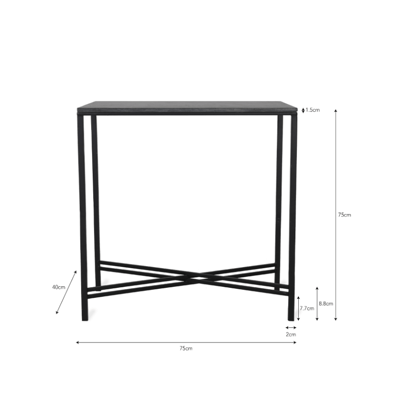 Oxford Console Table - Black Marble