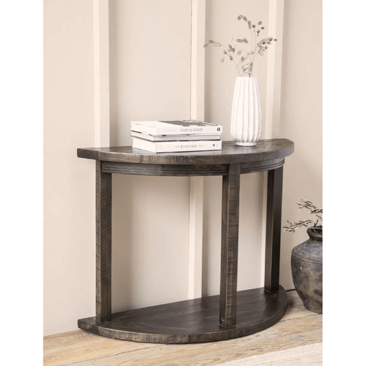 Oxhill Curved Console Table - Antique Brown